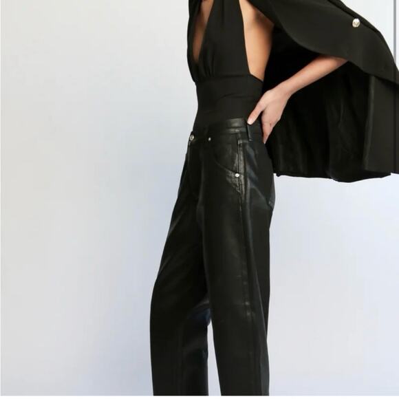 Daily Blue By AG Mantra Wide Barrel Leg Jeans Coated Octopus Button Fly 30 NEW - Picture 2 of 16